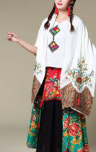 Load image into Gallery viewer, Ethnic Cotton and Linen Wild Long Embroidery Flower Shawl Scarf