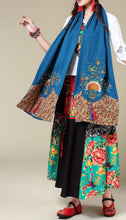 Load image into Gallery viewer, Ethnic Cotton and Linen Wild Long Embroidery Flower Shawl Scarf