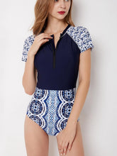 Load image into Gallery viewer, Siamese Surf Suit Short-sleeved Female Swimsuit Swimsuit