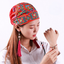 Load image into Gallery viewer, Tibetan Ethnic embroidered headscarf hat leisure retro embroidered hat