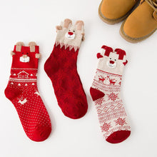 Load image into Gallery viewer, 3 Pairs Christmas Winter Warm Deer Elk Xmas Socks Gifts