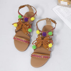 2018 Summer Beach Tassel Flat Heel Sandals