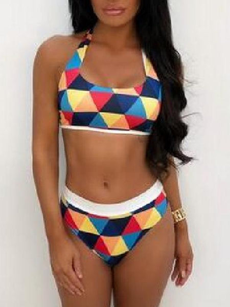 Sexy Printed Swimwear Beach Bikini Two Pieces Set