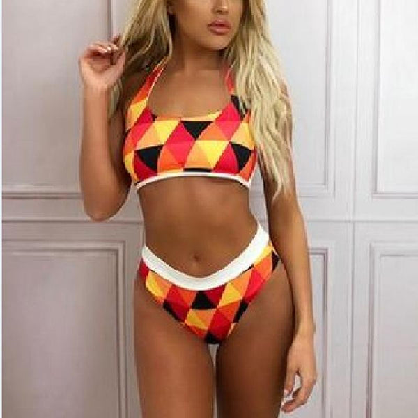 Sexy Printed Swimwear Beach Bikini Two Pieces Set