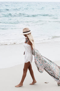 Printed Chiffon Loose Long Section Swimwear Beach Bikini Cover Up