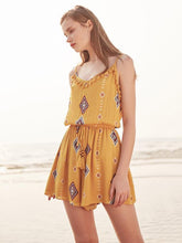 Load image into Gallery viewer, Print Spaghetti Strap Tassel Bohemia Rompers