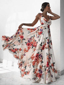Flower Backless Bohemia Maxi Long Dress