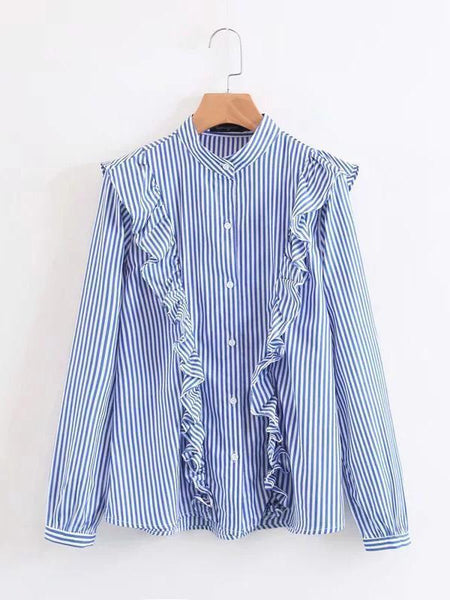 Fashion Stripe Long Sleeve T Shirt Top Blouse