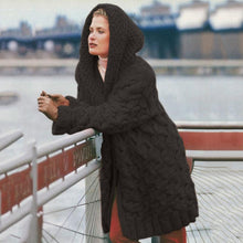 Load image into Gallery viewer, Cardigan Women&#39;s Hemp Knitting Thickened Versatile Hooded Sweater Cardigan