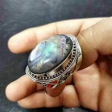Load image into Gallery viewer, Vintage Natural Gemstone Rainbow Moonstone Gemstone Anniversary Party Engagement Wedding Ring