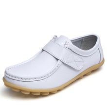 Load image into Gallery viewer, Soft Leather Pure Color Hook Loop Flat Comfortable Loafers