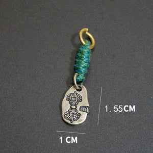 Small pendant sterling S925 silver accessories Tibetan Vajra Corpse Tuolin Master Wakes up the Lion Hand carry Vajra pestle Ah Dun
