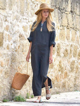 Load image into Gallery viewer, Solid Color Side Split Maxi Long Dress