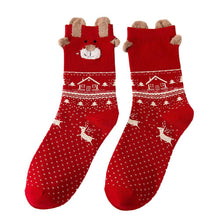 Load image into Gallery viewer, 3 Pairs Christmas Winter Warm Deer Elk Xmas Socks Gifts