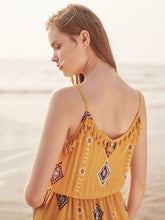 Load image into Gallery viewer, Print Spaghetti Strap Tassel Bohemia Rompers