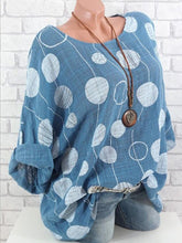 Load image into Gallery viewer, Summer Polka Dot Round-Neck Batwing Sleeve Top