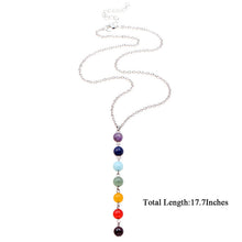 Load image into Gallery viewer, 7 Chakra Gem Stone Beads Pendant Necklace Women Yoga Reiki Healing Balancing Maxi Chakra Necklaces Bijoux Femme Jewelry