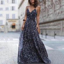 Load image into Gallery viewer, Sexy Leopard Print Spaghetti Strap Maxi Long Dress