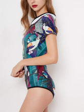 Load image into Gallery viewer, Connected Surfing Suit Short Sleeve Women Swimming Suit Hot Spring Swimming Suit