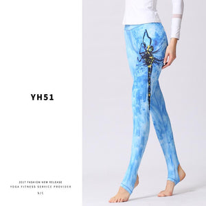 Stylish Yoga Clothes Printed Yoga Pants Women's Tight High Waist Hip Lifting and Foot Stepping Pants Sports Fitness Pants