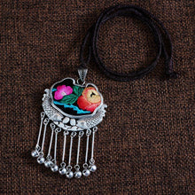 Load image into Gallery viewer, Embroidery Necklace Sweater Chain Retro Pendant