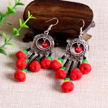 Load image into Gallery viewer, Ethnic Style Cloth Jewelry Cloth Earrings Multicolor