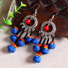 Load image into Gallery viewer, Ethnic Style Cloth Jewelry Cloth Earrings Multicolor