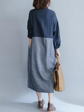 Load image into Gallery viewer, Loose Linen Cotton Pockets Button Casual Dress