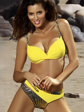 Load image into Gallery viewer, Women Sexy Bikinis Set Patchwork Swimsuits Print Ruched Swimwear