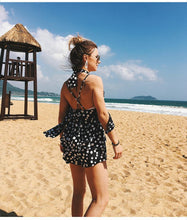 Load image into Gallery viewer, Sexy Bohemia Vacacion Halterneck Polka Dot Backless Jumpsuit