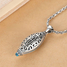 Load image into Gallery viewer, S925 Sterling Silver Lucky Transfer Six Words Turquoise Nine Eyes Beads Pendant Necklace
