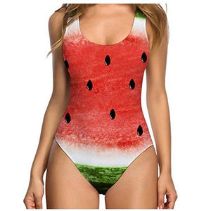 Fresh Fruits One Piece Sexy Shell Swimsuit