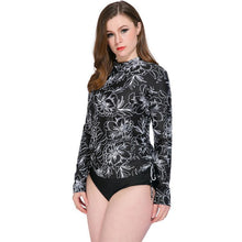 Load image into Gallery viewer, Long-Sleeved Conservative Plus-Size Covered Belly Split Sunscreen Swimsuit