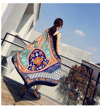 Load image into Gallery viewer, Black Mandala National Style Vacation Printing Sunscreen Scarf Shawl Beach Towel