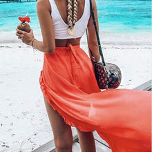 Load image into Gallery viewer, Women's Beach Short Skirt Lace Up Irregular Vacation Beach Coverup