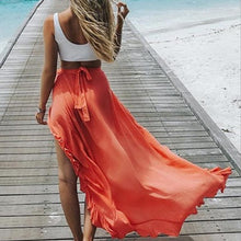 Load image into Gallery viewer, Women's Beach Short Skirt Lace Up Irregular Vacation Beach Coverup