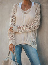 Load image into Gallery viewer, Hollow Solid Color V-neck Knitting Sweater Tops