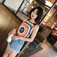 Load image into Gallery viewer, Handmade Crochet Color Vest Summer Hollow Perspective Sleeveless Vacation Top