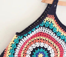 Load image into Gallery viewer, Handmade Crochet Color Vest Summer Hollow Perspective Sleeveless Vacation Top