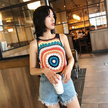 Load image into Gallery viewer, Handmade Crochet Color Vest Summer Hollow Perspective Sleeveless Vacation Top