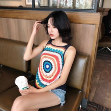 Load image into Gallery viewer, Handmade Crochet Color Vest Summer Hollow Perspective Sleeveless Vacation Top
