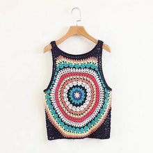 Load image into Gallery viewer, Handmade Crochet Color Vest Summer Hollow Perspective Sleeveless Vacation Top