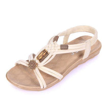 Load image into Gallery viewer, Flower Bead Knitting Clip Toe Slip On Flat Beach Outdoor Sandals