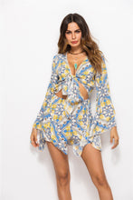 Load image into Gallery viewer, Casual Beach Holiday Print V-Neck Jumpsuit