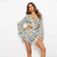 Load image into Gallery viewer, Casual Beach Holiday Print V-Neck Jumpsuit