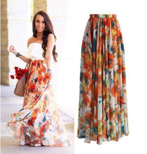Load image into Gallery viewer, Boho Floral Summer Chiffon Beach Skirts