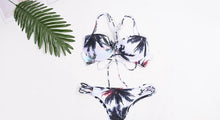 Load image into Gallery viewer, Sexy Split Bikini Braided Straps Coconut Tree Print Swimsuit