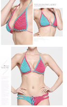Load image into Gallery viewer, New Sexy Crochet Striped Bikini Swimsuit Suit