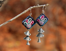 Load image into Gallery viewer, Handmade Embroidered Old Silver Retro National Style Earrings