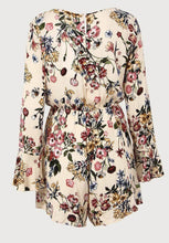 Load image into Gallery viewer, Floral Print V Neck Long Sleeve High Waist Rompers